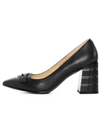 Pantofi cu Toc gros K4321-3667A Negru Jose Simon