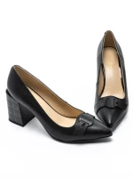 Pantofi cu Toc gros K4321-3667A Negru Jose Simon