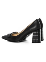 Pantofi cu Toc gros K4321-3667A Negru Jose Simon