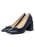 Pantofi cu Toc gros K4321-3667B Albastru Jose Simon