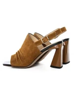 Sandale Dama cu Toc gros K4340-3722C Maro deschis Jose Simon