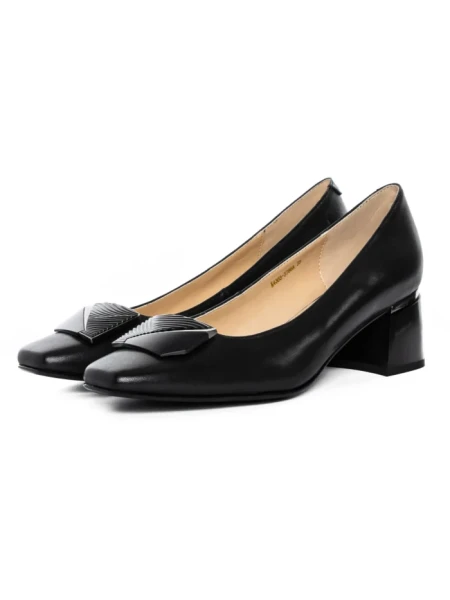 Pantofi cu Toc gros K4365-3786A Negru Jose Simon