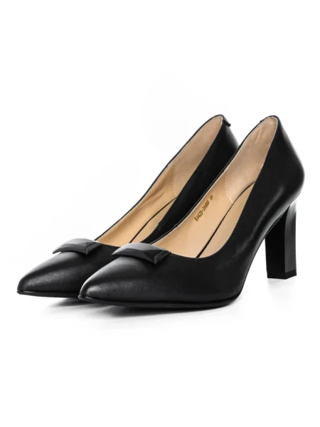 Pantofi cu Toc gros K4429-3966A Negru Jose Simon