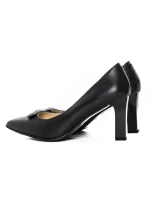 Pantofi cu Toc gros K4429-3966A Negru Jose Simon