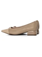 Pantofi cu Toc gros D26-103 Piersica | Formazione