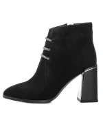 Botine Dama cu toc gros M01-01A Negru Jose Simon