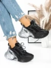 Pantofi Sport Dama cu Platforma 5WL83 BLACK | MEI