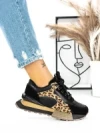 Pantofi Sport Dama din piele naturala 5SZ11 BLACK | PANTOFUL