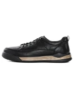 Pantofi Casual Barbati din piele naturala 57509 BLACK | ADVANCER