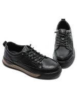 Pantofi Casual Barbati din piele naturala 57509 BLACK | ADVANCER