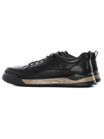 Pantofi Casual Barbati din piele naturala 57509 BLACK | ADVANCER
