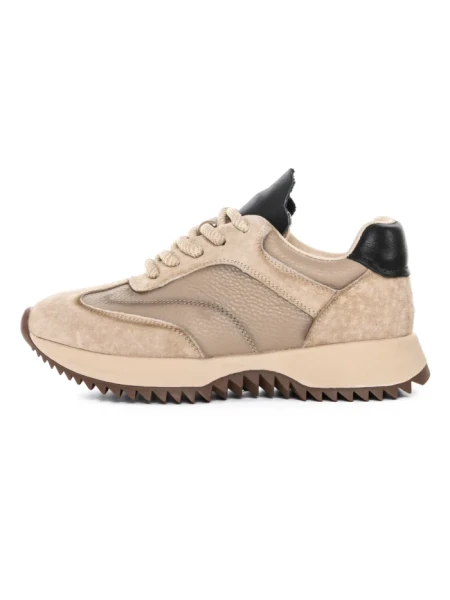Pantofi Sport Dama din piele naturala 1566825 CREAM-BLACK | ADVANCER