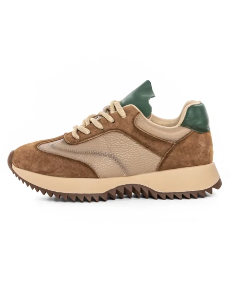 Pantofi Sport Dama din piele naturala 1566825 BROWN-GREEN | ADVANCER