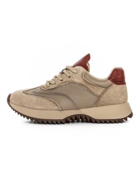 Pantofi Sport Dama din piele naturala 1566825 CREAM-RED | ADVANCER