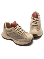 Pantofi Sport Dama din piele naturala 1566825 CREAM-RED | ADVANCER