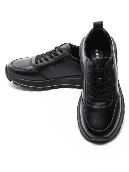 Pantofi Sport Barbati din piele naturala 88866 BLACK | ADVANCER