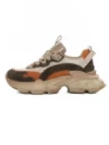Pantofi Sport Dama din piele naturala Y5758-2 CREAM-ORANGE | ADVANCER