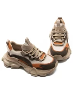 Pantofi Sport Dama din piele naturala Y5758-2 CREAM-ORANGE | ADVANCER