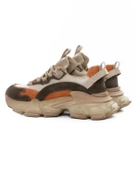 Pantofi Sport Dama din piele naturala Y5758-2 CREAM-ORANGE | ADVANCER