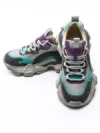 Pantofi Sport Dama din piele naturala Y5758-2 GREEN-PURPLE | ADVANCER