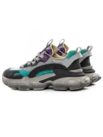 Pantofi Sport Dama din piele naturala Y5758-2 GREEN-PURPLE | ADVANCER