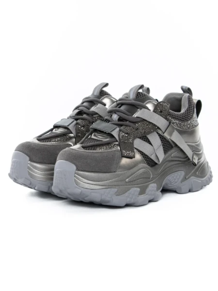 Pantofi Sport Dama din piele naturala 6361-8 GUN METAL | ADVANCER