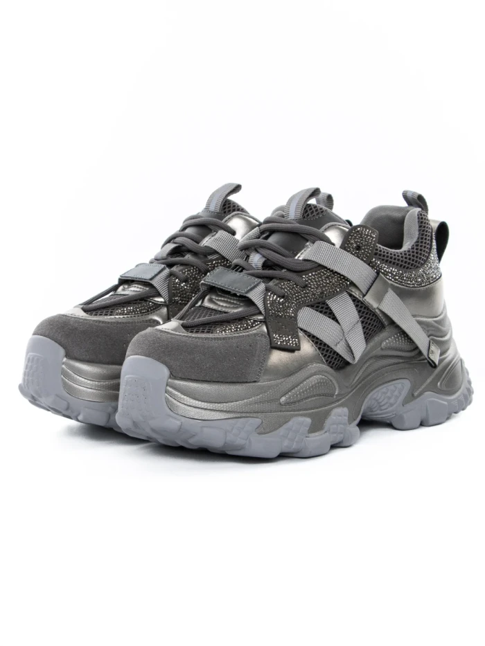 Pantofi Sport Dama din piele naturala 6361-8 GUN METAL | ADVANCER
