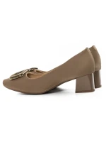 Pantofi cu toc din piele naturala 2216-50 KHAKI | ADVANCER