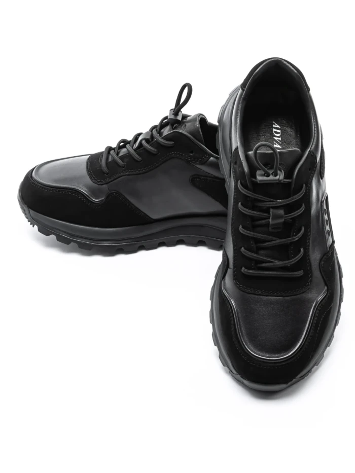 Pantofi Sport Barbati din piele naturala 8077 BLACK | ADVANCER
