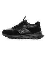 Pantofi Sport Barbati din piele naturala 8077 BLACK | ADVANCER