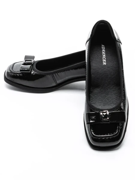 Pantofi cu toc din piele naturala 1355-1 BLACK | ADVANCER