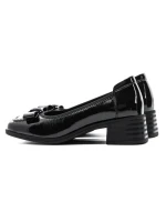 Pantofi cu toc din piele naturala 1355-1 BLACK | ADVANCER