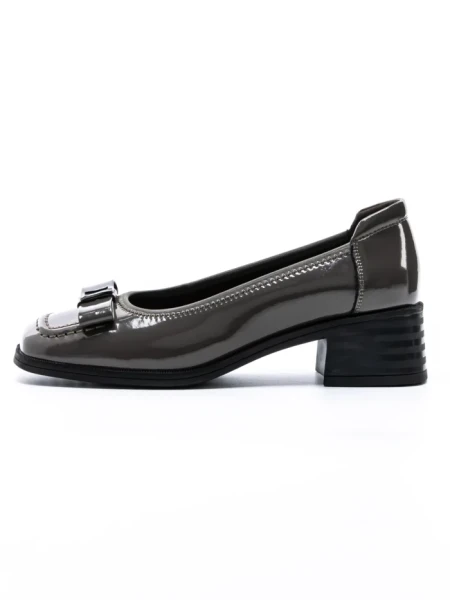 Pantofi cu toc din piele naturala 1355-1 GREY | ADVANCER