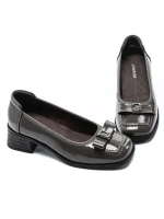 Pantofi cu toc din piele naturala 1355-1 GREY | ADVANCER