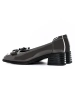 Pantofi cu toc din piele naturala 1355-1 GREY | ADVANCER