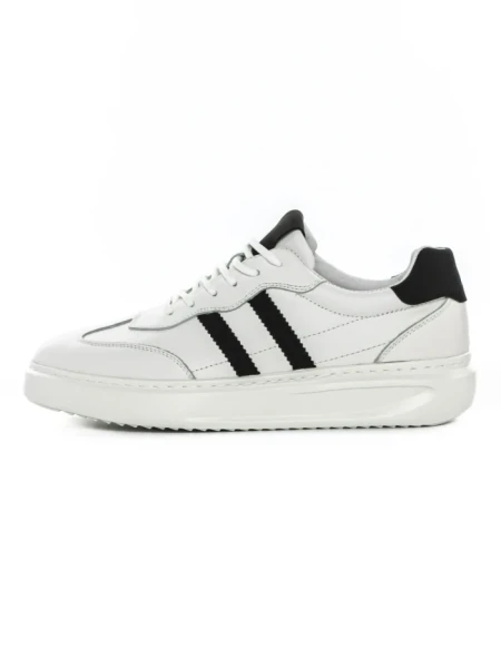 Pantofi Sport Barbati din piele naturala 02-208 WHITE-BLACK | ADVANCER