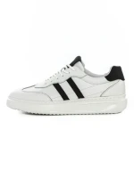 Pantofi Sport Barbati din piele naturala 02-208 WHITE-BLACK | ADVANCER