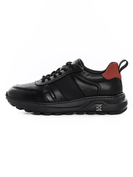 Pantofi Sport Barbati din piele naturala 302 BLACK-RED | ADVANCER
