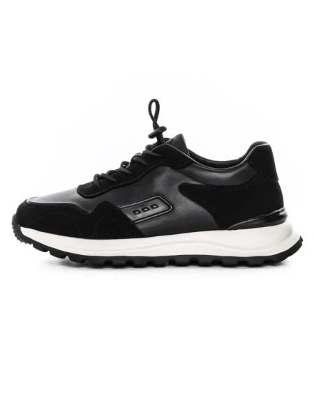 Pantofi Sport Barbati din piele naturala 8077 BLACK-WHITE | ADVANCER