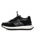 Pantofi Sport Barbati din piele naturala 8077 BLACK-WHITE | ADVANCER