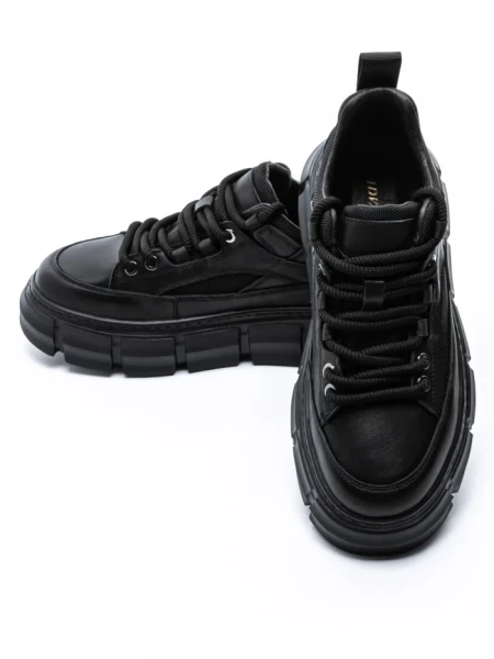 Pantofi Sport Barbati din piele naturala 88220 BLACK | ADVANCER