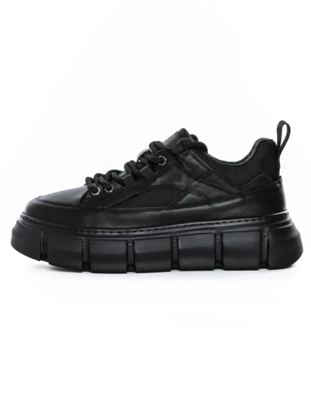 Pantofi Sport Barbati din piele naturala 88220 BLACK | ADVANCER