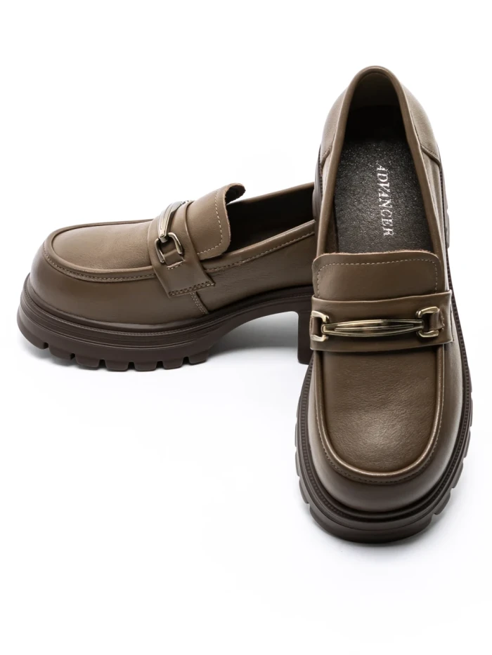 Pantofi Casual Dama din piele naturala 109-A1 KHAKI | ADVANCER