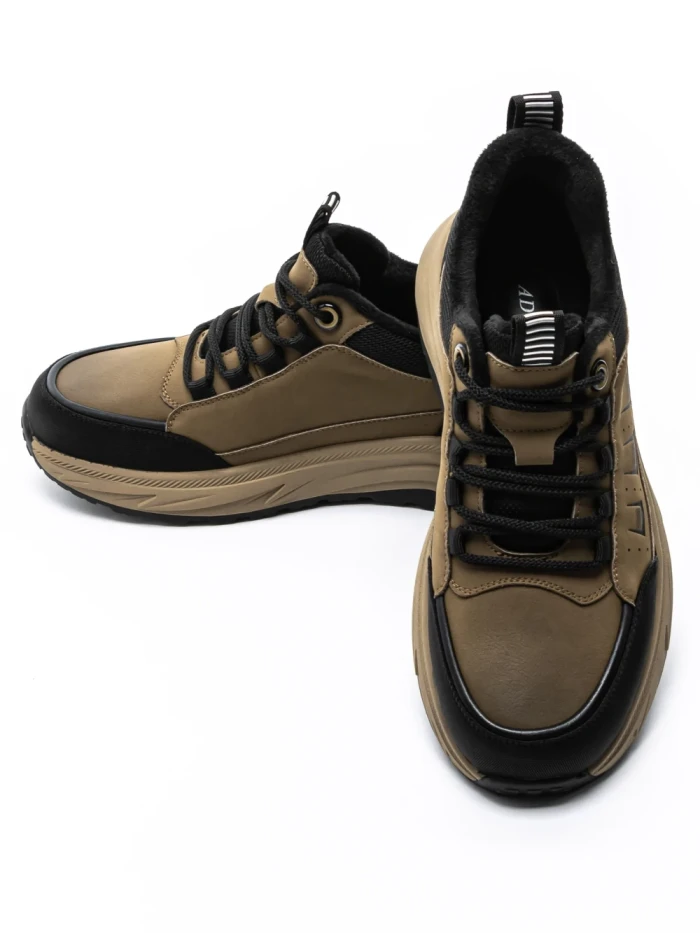 Pantofi Sport Barbati din piele naturala E90002 KHAKI | ADVANCER