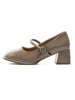 Pantofi cu toc din piele naturala TP312-1 APRICOT | ADVANCER