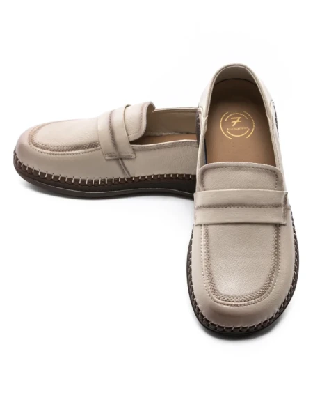 Pantofi Casual Dama din piele naturala KM329 CREAM | FORMAZIONE