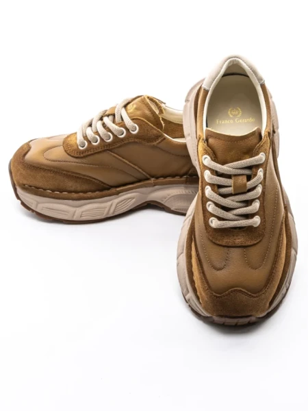 Pantofi Sport Dama din piele naturala KM5502 KHAKI | FRANCO GERARDO
