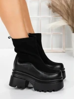 Ghete Dama cu Platforma 5W61 BLACK | MEI