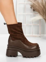 Ghete Dama cu Platforma 5W61 BROWN | MEI