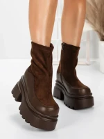 Ghete Dama cu Platforma 5W61 BROWN | MEI